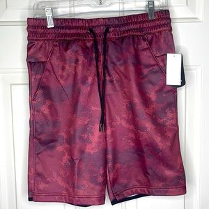 Xersion Mens Burgundy Camo Fleece Shorts Size S NWT